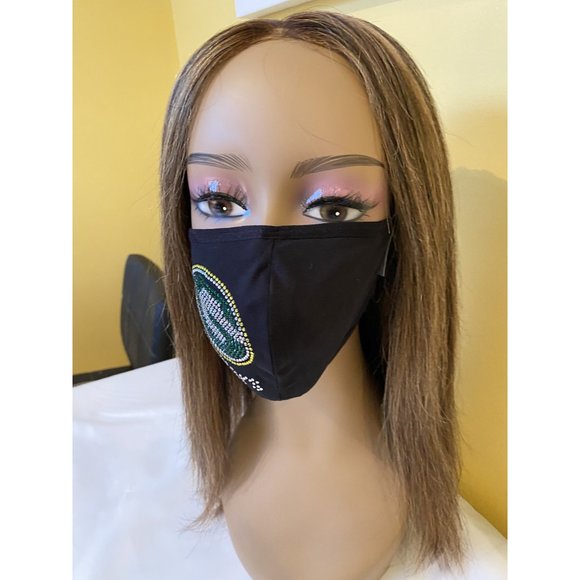 Green Bay Packers Side Logo Bling Rhinestone Face Mask - Picture 8 of 10